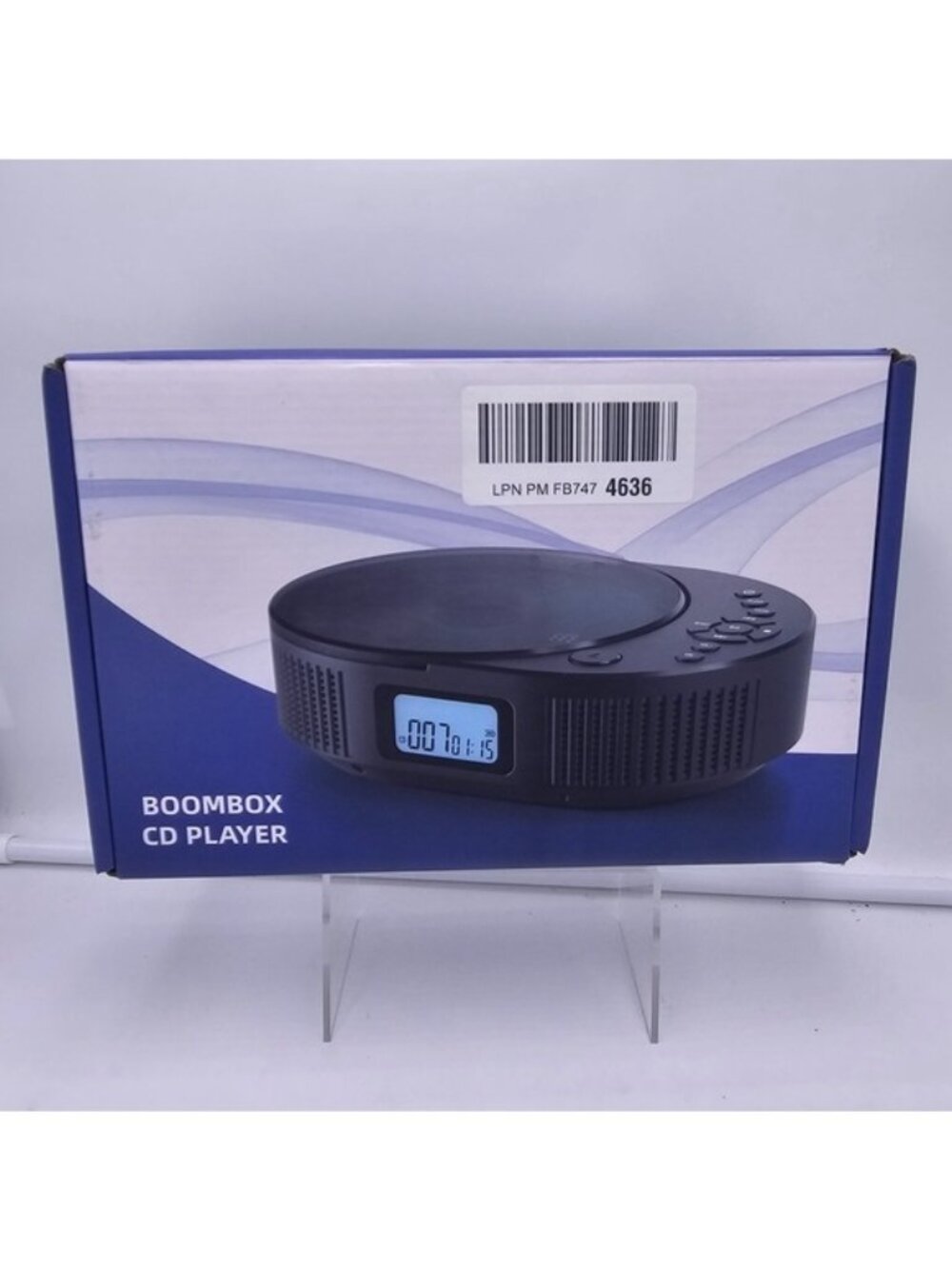 Portable CD Player & Bluetooth Speaker, Rechargeable Boombox w/ Remote Open Box - Picture 3 of 3